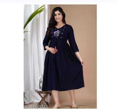 Vidhi fashion Women Embroidered Ethnic Dress Kurta(Blue)