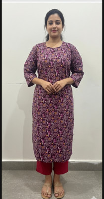 RIDDHI Women Printed Ethnic Dress Kurta(Purple)