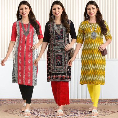 1 Stop Fashion Women Printed A-line Kurta(Multicolor)
