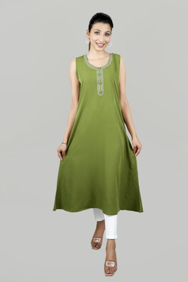 diyaz Women Embroidered A-line Kurta(Pink)
