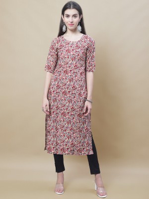 EthnicBasket Women Printed A-line Kurta(Red, Light Blue, Yellow)