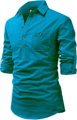 RAREMARK Men Solid A-line Kurta(Green)