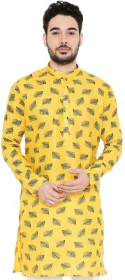 MAHARAJA Men Printed Straight Kurta(Black, Light Green, Yellow)