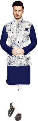 Metro Traders Men Solid Flared Kurta(Blue)