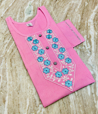 Andheriyas Textiles Women Embroidered Straight Kurta(Pink)