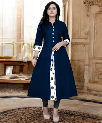 Suhani Fashion Women Self Design A-line Kurta(Blue)