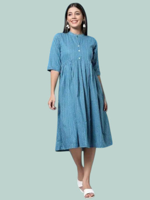 Kfashionbf Women Maxi Multicolor Ankle Length Dress