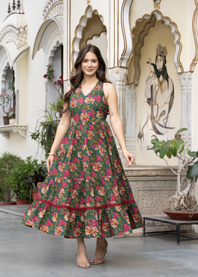 LIAPARO Flared/A-line Gown(Dark Green)
