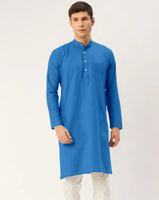 ShivLeela Men Solid Straight Kurta(Blue, Green)