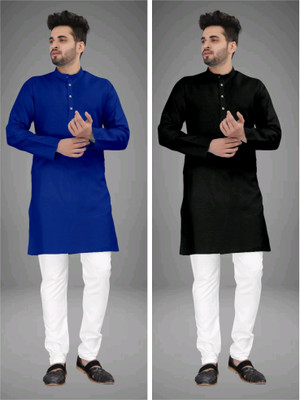 click n buy Men Solid Straight Kurta(Multicolor)