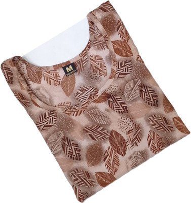 RIDDHI COLLECTION MALL Women Printed A-line Kurta(Brown)
