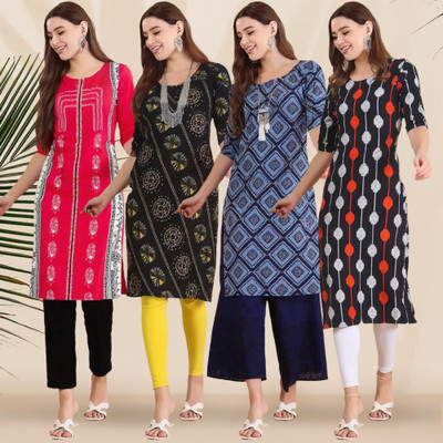 1 Stop Fashion Women Printed A-line Kurta(Multicolor)