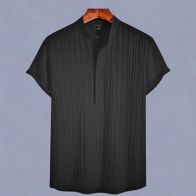 ANITA FASHION Men Self Design Straight Kurta(Black)