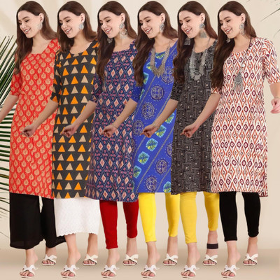 1 Stop Fashion Women Printed A-line Kurta(Multicolor)