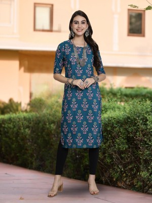 EthnicBasket Women Woven Design A-line Kurta(Multicolor)