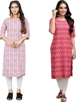 HouseOfCommon Women Polka Print Straight Kurta(Multicolor)