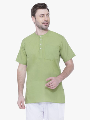 Rajubhai Hargovindas Men Solid Straight Kurta(Green)
