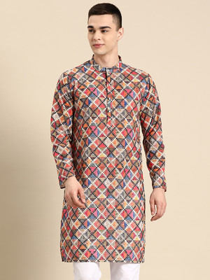 ANOUK Men Embroidered Straight Kurta(Multicolor)