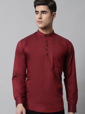 Majestic Man Men Solid Straight Kurta(Maroon)