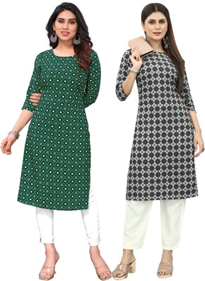 MARIDI FASHION Women Printed Straight Kurta(Multicolor)