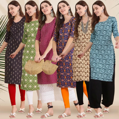 EthnicBasket Women Printed A-line Kurta(Multicolor)