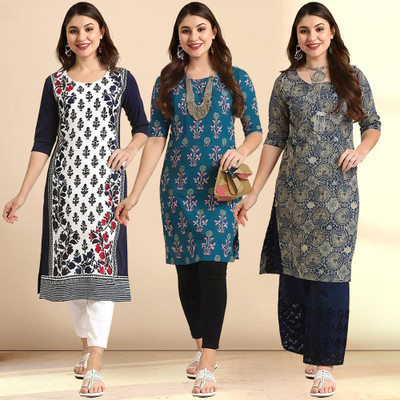 1 Stop Fashion Women Printed A-line Kurta(Multicolor)