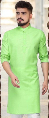 Rashmi Genz Men Printed Straight Kurta(Light Green)