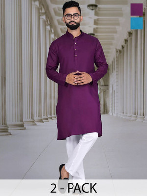 Moda Rapido Men Solid A-line Kurta(Multicolor)