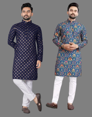 DHASU TRENDZ Men Printed Straight Kurta(Multicolor)