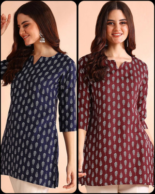gfashion Women Printed Straight Kurta(Multicolor)