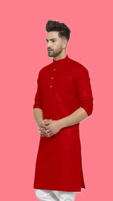 VINAARI Men Solid A-line Kurta(Red)