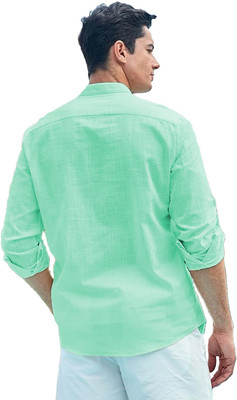 LENIA Men Solid A-line Kurta(Light Blue)