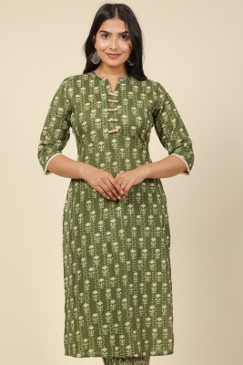 Aramya Women Solid Straight Kurta(Green)