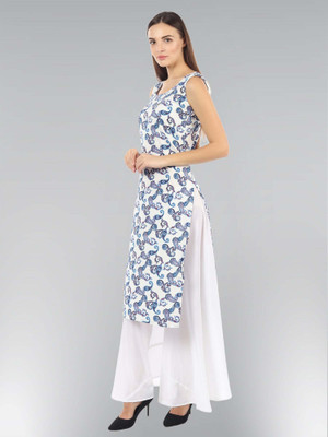 KAALAXI Women Printed Straight Kurta(Multicolor)