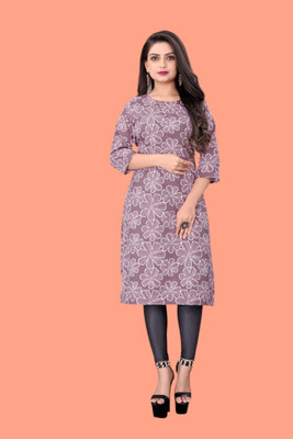 Tulsii Fab Women Printed Anarkali Kurta(Pink)