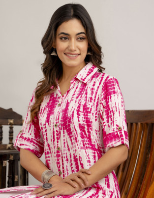 Loomista Women Dyed/Ombre A-line Kurta(Multicolor)