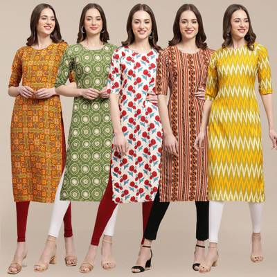 EthnicBasket Women Printed A-line Kurta(Multicolor)