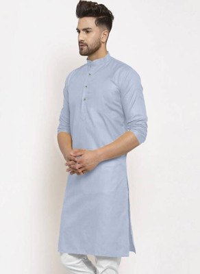 Rashmi Genz Men Printed Straight Kurta(Grey)