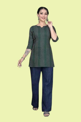 RANGRASIYA FASHION Casual Printed Women Green Top