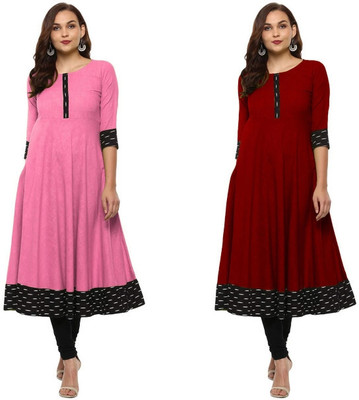 YOVA STYLE Women Solid Anarkali Kurta(Multicolor)