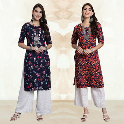 Moda Rapido Women Printed A-line Kurta(Multicolor)
