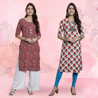 EthnicBasket Women Printed A-line Kurta(Multicolor)