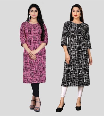 Shree Sarrvottam Fashion Women Printed Flared Kurta(Purple)