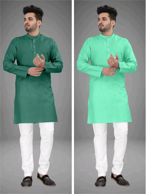 click n buy Men Solid Straight Kurta(Multicolor)