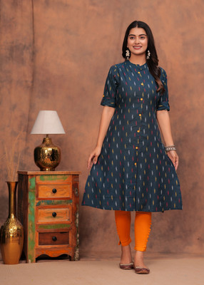 EMPIRE STYLE Women Printed A-line Kurta(Blue)