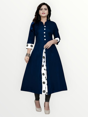 Texpa Fashions Women Self Design A-line Kurta(Blue)