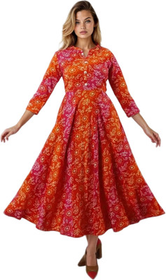 Rachuri Women Printed Ethnic Dress Kurta(Multicolor)