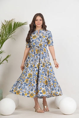 HouseOfCommon Women Gown Multicolor Maxi/Full Length Dress
