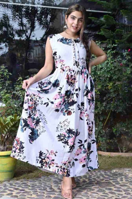 Tejal Textile Women Embroidered Anarkali Kurta(Multicolor)