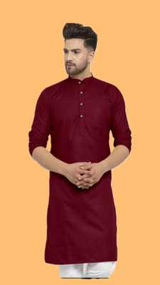 Anuj Fashion Men Solid A-line Kurta(Green)
